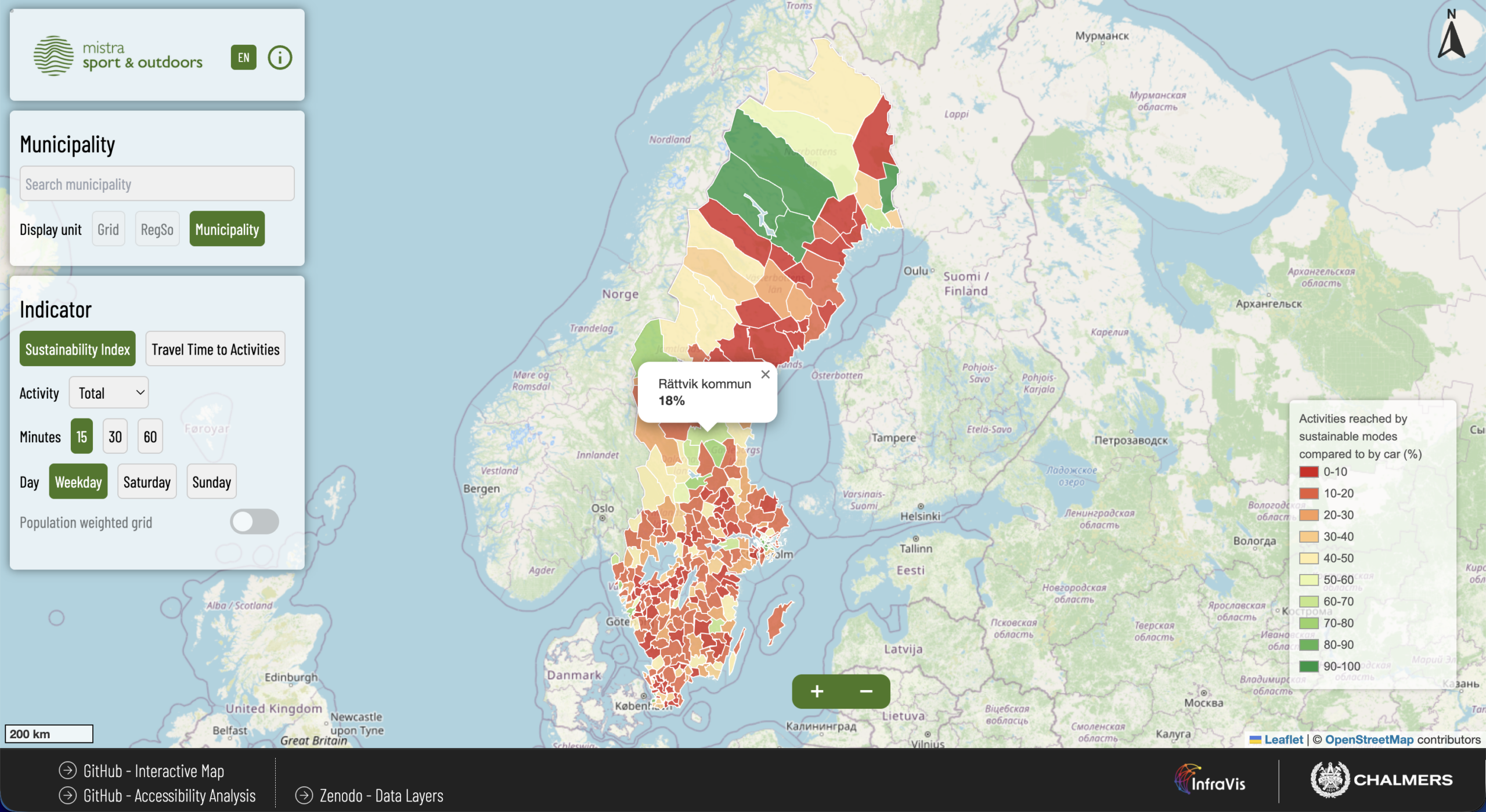 Sport and Outdoors Sustainable Accessibility Map