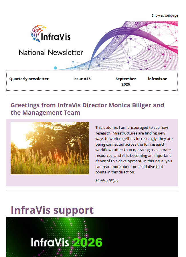 InfraVis quarterly newsletter